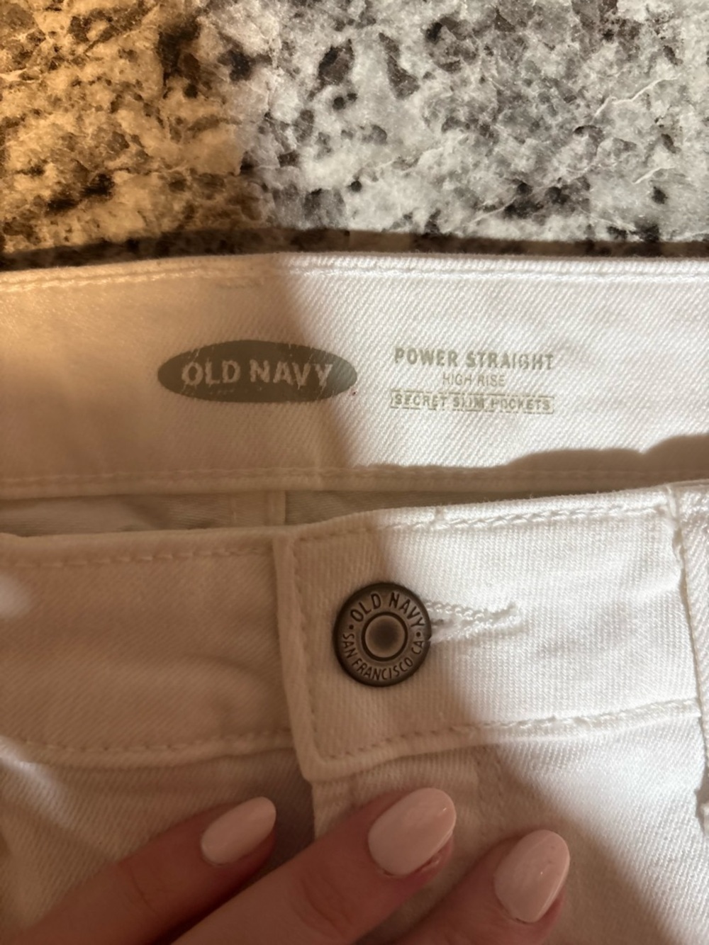 Old Navy White Power Straight High-Rise Pants